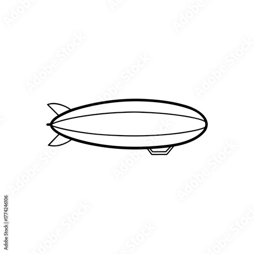 Illustration of a zeppelin on transparent background