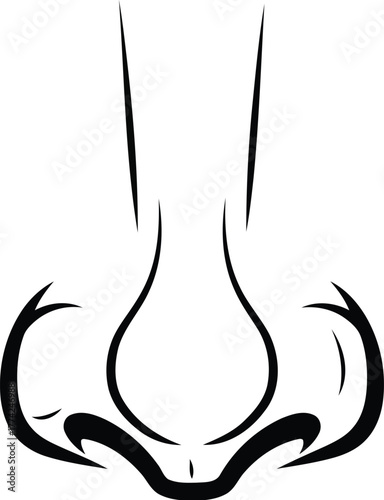 Minimalist nose outline drawing
