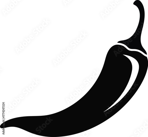 Black silhouette chili pepper icon