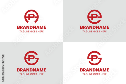Letters AP EP GP SP Monogram Logo Set, for business with PA PE PG PS initials