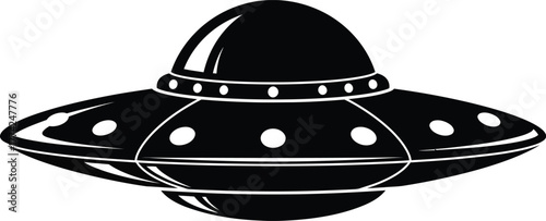 Ufo flying saucer alien spaceship vector illustration icon graphic eps silhouette
