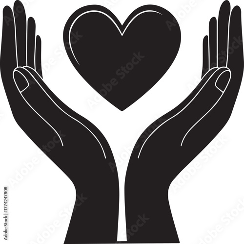 Hands Holding a Heart Symbol