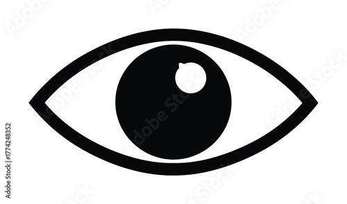 Eye icon vector graphic illustration vision sight look see observe view eps silhouette