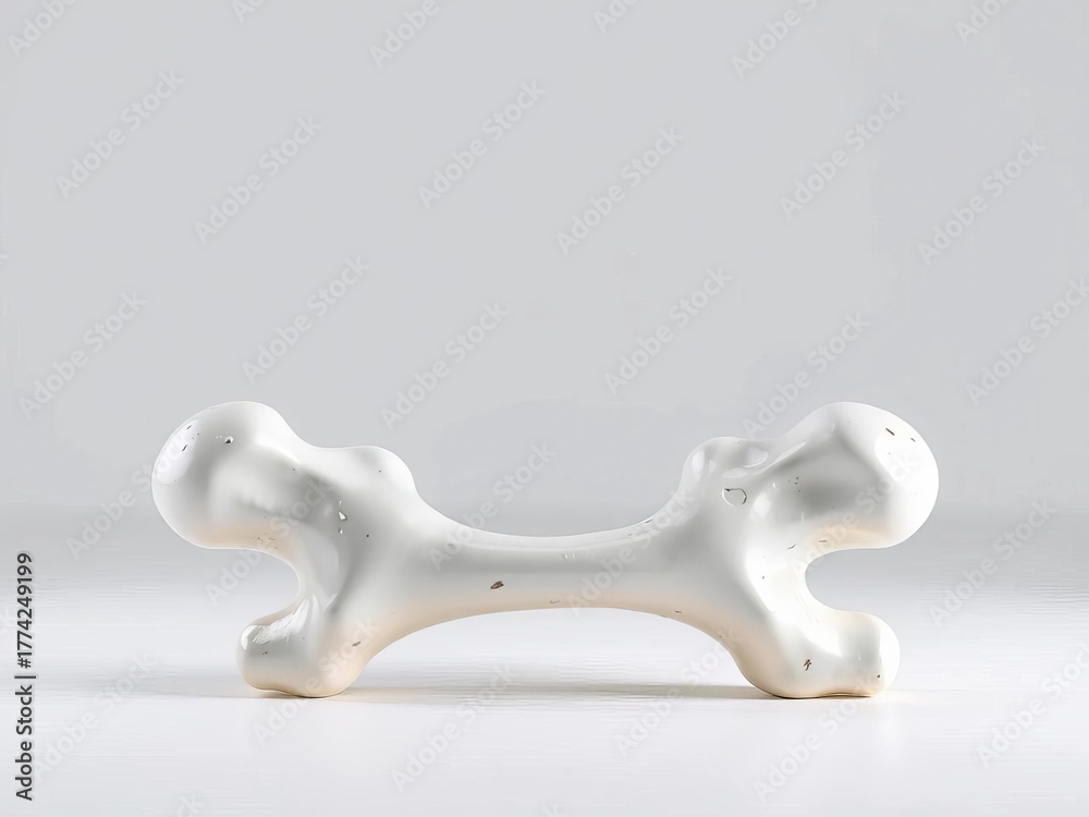 Obraz premium Two polished white bones intersect in a stark studio setting, connection, white