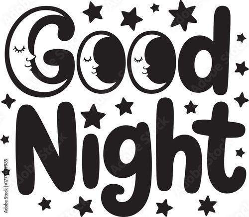 Good night moon and stars