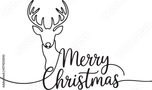 Merry christmas deer illustration