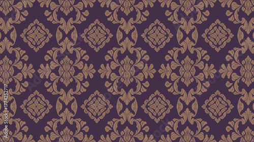 Seamless Damask Pattern Repeat Design Floral Ornate Wallpaper Backdrop