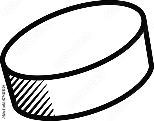 Isolated hockey puck vector illustration for ice hockey sport design eps silhouette