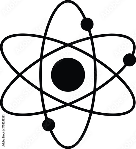 Atomic structure illustration vector graphic science education design eps silhouette