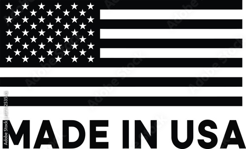 Made in usa american flag patriotic symbol quality assurance label mark eps silhouette