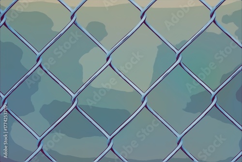 Comic chainlink fence close up background