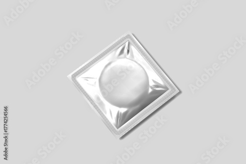 Realistic Condom blank mockup side view angle