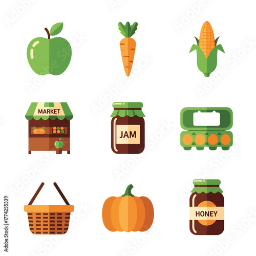 Fresh produce assortment displayed on white surface showcasing vibrant colors and healthy eating, perfect for farmers market or grocery store advertisement.