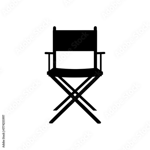 Isolated directors chair on transparent background