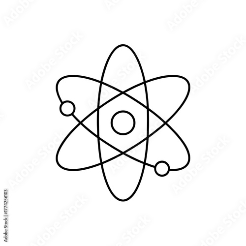 Atom structure illustration on transparent background