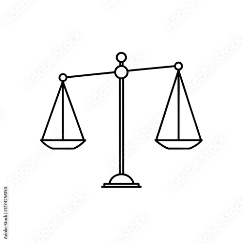 Outline of scales justice on transparent background