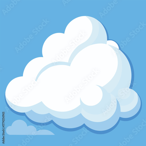 Fluffy White Cumulus Cloud on Blue Sky white cloud