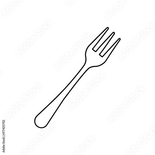 Outline drawing of a fork on transparent background