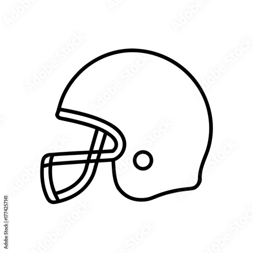 Helmet outline depiction on transparent background
