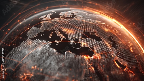 exposure of globe overlaid with four-sided money patterns illustrating new generation global finance, trade networks, and economic innovation with copy space globe, four, sided, money, patterns, 