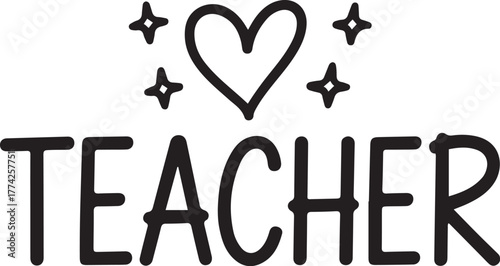 Teacher heart stars