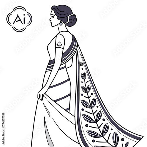 Elegant woman in traditional indian saree