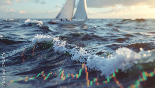 Stock market volatility and sailing: navigating financial seas with sailboat image