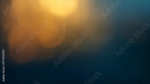 Soft golden bokeh lights transition to deep blue darkness.