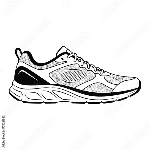 Athletic Running Shoe Illustration Versatile and Comfortable Footwear