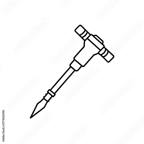 Outline of a jackhammer on transparent background