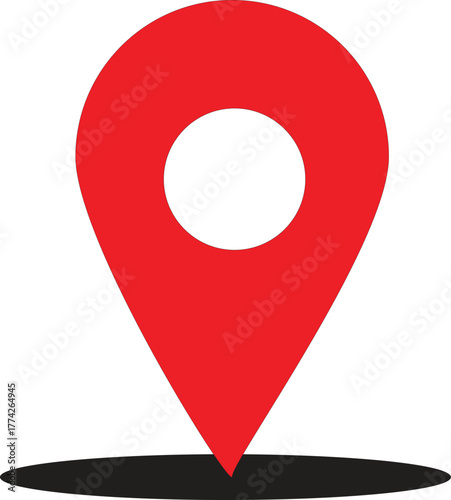 Pinpoint Precision: A bold red location marker, a symbol of direction and guidance, casts a shadow on an immaculate surface.