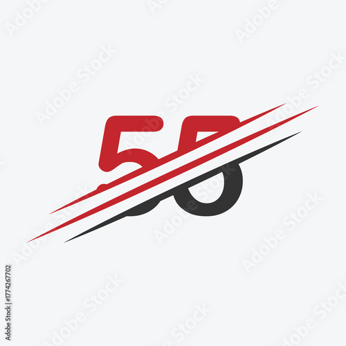 55 logo vector abstract icon illustrations .Interstate highway 55 road sign