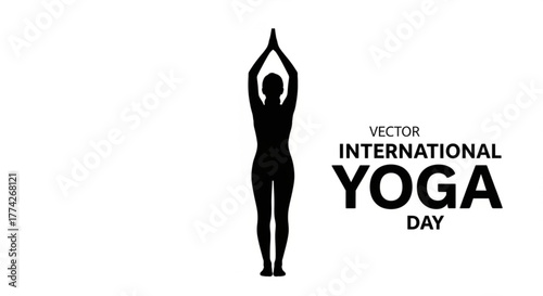 Silhouette of a woman in a yoga pose for international yoga day vector illustration of a woman practicing yoga