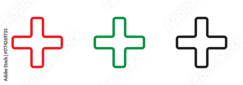 First aid icon symbol. Medical Cross, First aid medical sign, healthcare icon. First aid symbol representing a hospital clinic sign or an emergency medicine and care service. Hospital sign. 