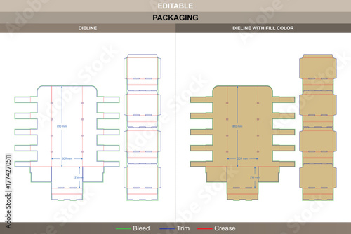Cardboard display stand dieline structured by vector accuracy ensuring printing sharpness and packaging durability precise die line setup maintains multi floor alignment stability