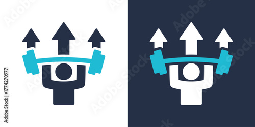 Strength Icon. Flat Style Vector Illustration 