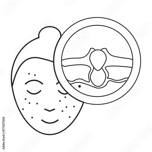 Pimple Skin Problem line icon