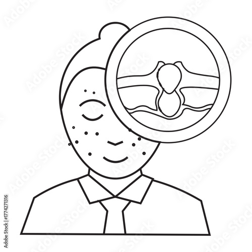 Pimple Skin Problem line icon