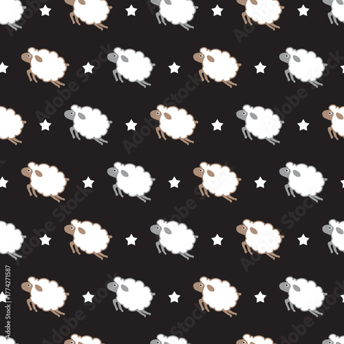 Adorable White Wool Sheep Pattern for Kids and Sleep. Perfect for nursery design, kids illustrations, bedtime themes, fabric prints, wallpapers, and wrapping paper.