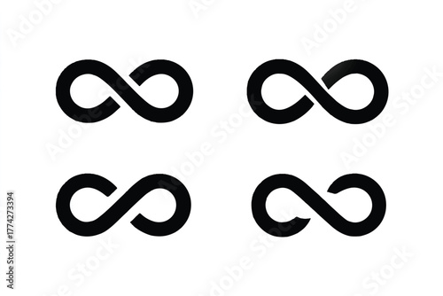 Four Infinity Symbols on a White Background representing eternal concepts