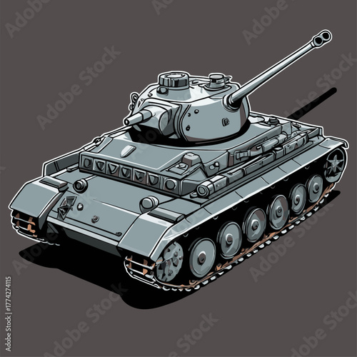 cool vector image of a dashing tank
