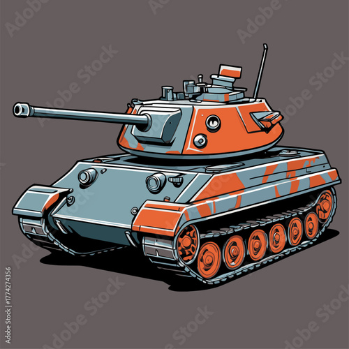 cool vector image of a dashing tank