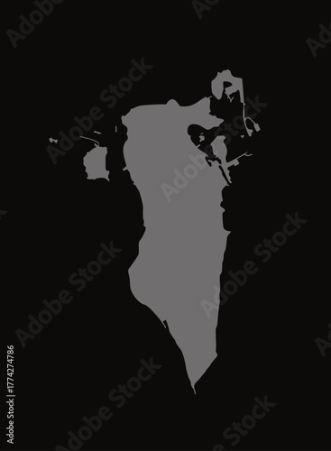 bahrain map high quality vector on black background. vector illustration