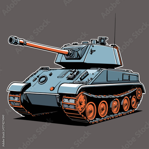 cool vector image of a dashing tank