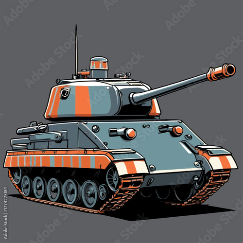 cool vector image of a dashing tank