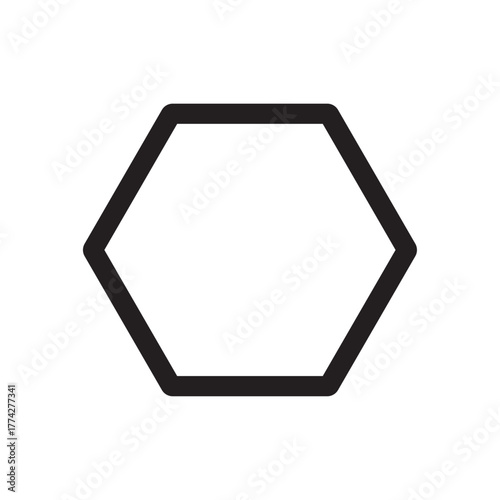 Hexagon symbol shape vector icon outline template