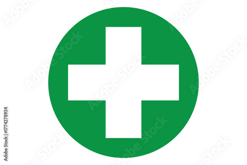 First aid icon vector. Medicine, health icons. Cross emergency medicine sign. Safety first sign. Medical healthcare sign. Hospital symbol. First aid and medical cross for mobile app, UI and website.