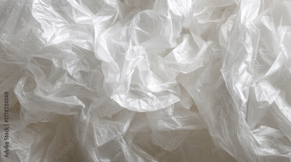 Obraz premium Abstract white plastic background texture transparent crumpled sheet material