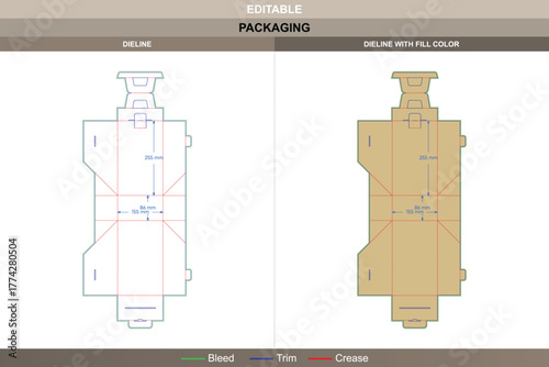 Boxes with handle dieline designed through polygonal vector shaping strengthening printing flow and packaging control firm die line lock defines buckle security precision