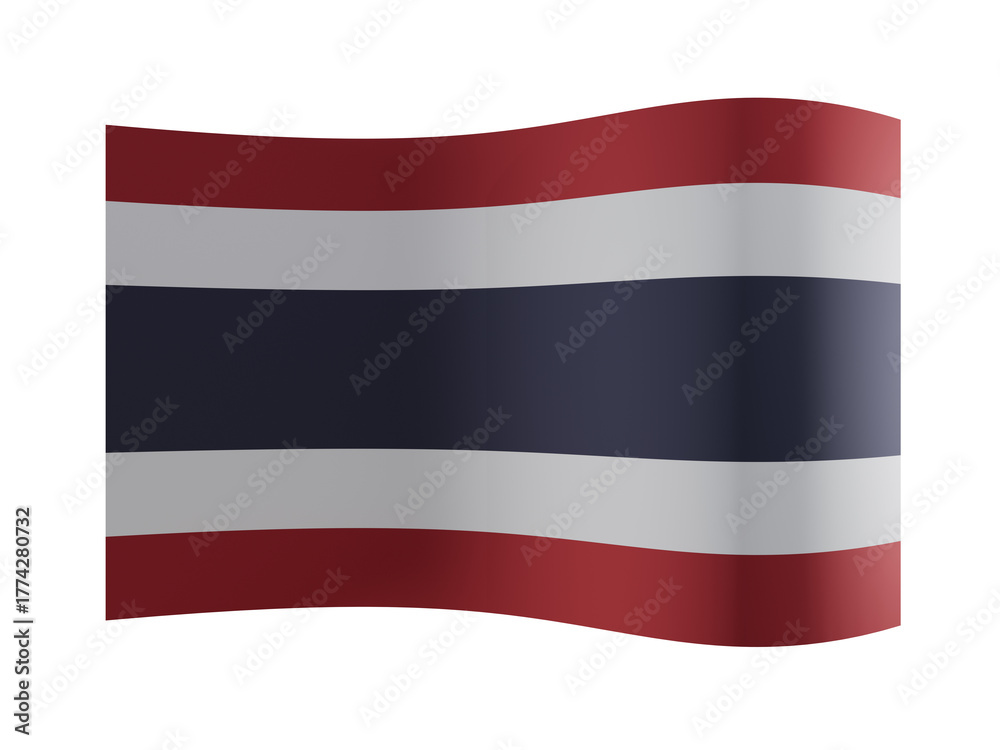 Obraz premium Waving Flag of Thailand isolated on a transparent background 3D rendering